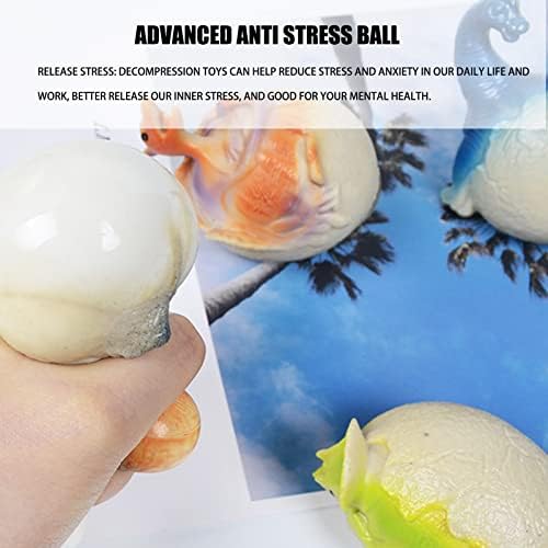 PLPLAAOO 12PCS Стрес топки, смешни стискави топки за стрес, топки со стрес од диносаурус, фидгетски играчки, бавни топки за олеснување