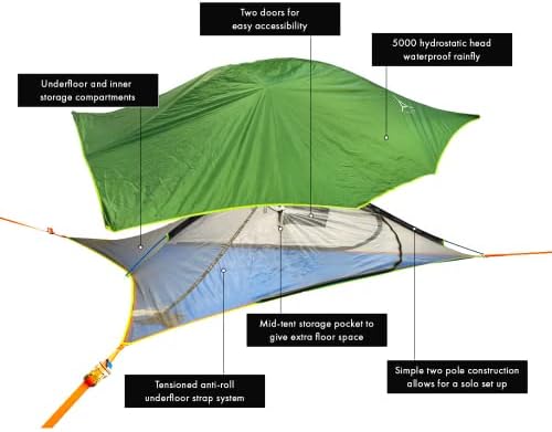 Tententile Flite Plus - 2 лица со ултралејт ранец за преносни дрвја куќа шатор - 4 сезони, лесни, парови кампување - Rainfly, ленти со