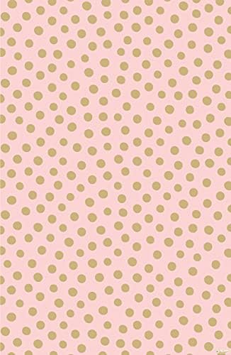 Вештачки Дизајни Фелисити Руменило Розова Со Златни Точки Дизајнерска Хартија За Завиткување Подароци - 5 Преклопени Листови со Димензии