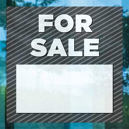CGSignLab | „За продажба -Стрип Греј“ прозорец за прицврстување | 5 x5