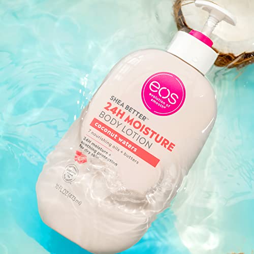 EOS EOS SHEA Подобро лосион за тело - Кокос води | 16 мл | 2 пакувања, кокос води, 16 унци
