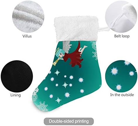 Алаза Божиќни чорапи Среќен Божиќ Ангел Класик Персонализирани мали декорации за порибување за семејни сезонски празници за забави Декор
