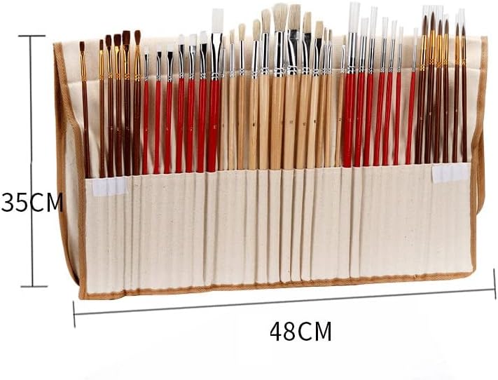 SXDS 38 парче четка за четки постави платно торба долга дрвена рачка со акварел масло за сликање на сликарство