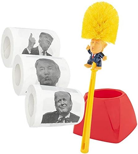 Прилично Чудни Новини Доналд Трамп Сад Четка е База 3 Пакет Тоалетна Хартија Во Собата Бел Слон Новина Замолчени Подарок Направи Бањи Повторно, Жолта
