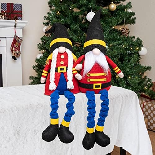 JOYIN 28 Божиќни украси за гноми 2 парчиња двојки за двојки на ногата, Томте нордиски гноми Божиќни украси во затворен простор,