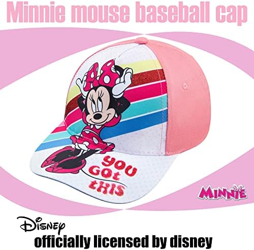 Дизни Мини Маус Мали Девојчиња Розова Бејзбол Капа-Возраст 2-4 Години-Прилагодливо Велкро Затворање