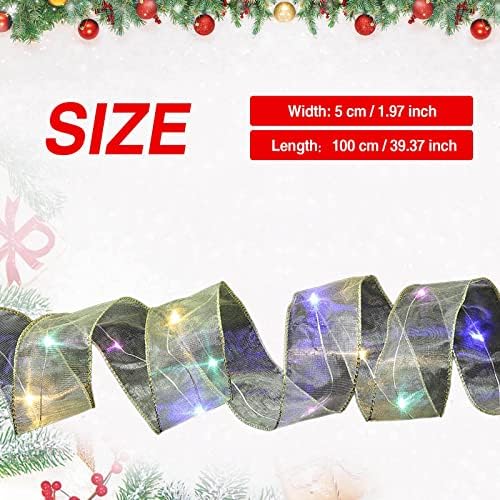 DBYLXMN BUNNY Божиќни украси Постави Божиќни ленти самовила за самовила, Божиќни предводени светла Двојна лента со низа светла