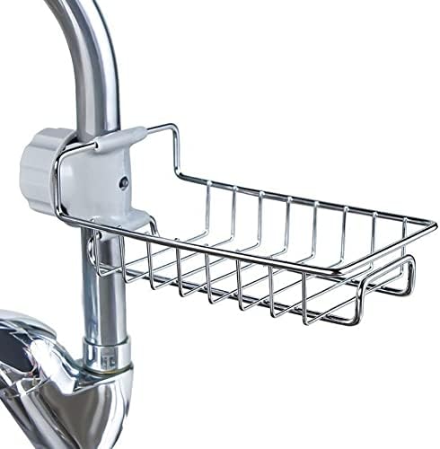 Решетката за тапа од не'рѓосувачки челик, висина од типот, држач за сунѓер за мијалник во кујната, решетката за одвод на тапа погодна за кујна и бања