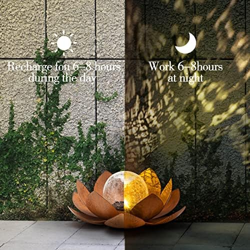Huaxu соларни градинарски светла Надворешно декоративно - светло ламба за цвеќиња од лотос, водоотпорни соларни светла за внатрешен
