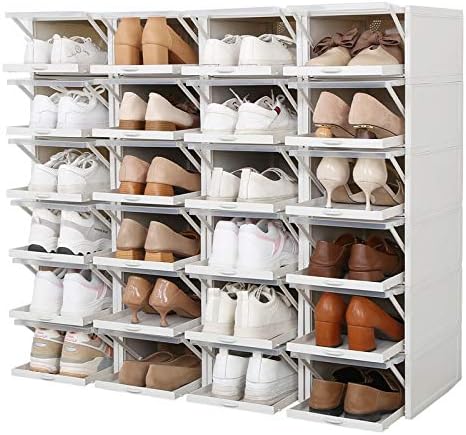 Anncus 3PCS / Поставете пластична патека за чување чевли за складирање на кутии за контејнер за про transparentирна чиста чевли за чевли кутии Организатор на кабинет Флип фио?