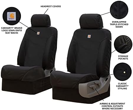 Covercraft Carraft Carhartt Super Dux Seat Said Seat Seat Covers | SSC2405COBK | Седишта за корпи од 1 ред | Компатибилен со