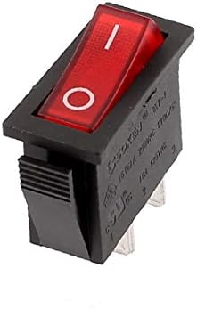 X-Gree AC250V 16A 3 Терминал Црвено светло за вклучување на I/O SPDT Rocker Switch Red RK1-11 (AST 220V 16A 3 Терминал Луз Роја Енендидо-Апагадо