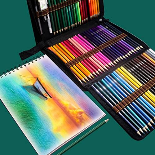 SXNBH 77PCS во боја молив постави професионални скици за цртање комплет за цртање дрво моливчиња со моливчиња за моливчиња уметнички материјали