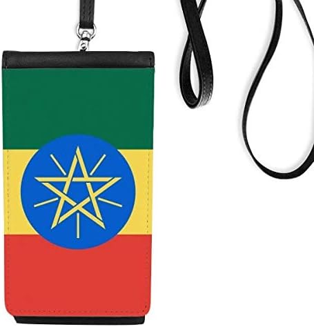 Национално знаме на Етиопија, африканска земја Телефонска чанта, виси мобилна торбичка, црн џеб