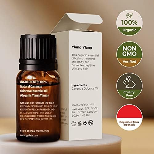 Органско есенцијално масло за пачули за дифузер и органско есенцијално масло за Ylang ylang за сет на кожа - чисто терапевтски одделение за есенцијални масла - 2x10ml - лабо?
