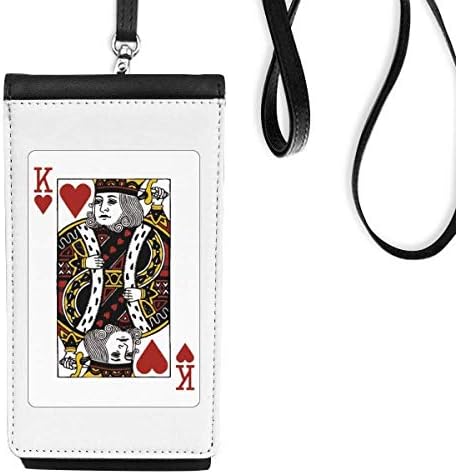 Срце k играње картички образец телефонски паричник чанта што виси мобилна торбичка црн џеб