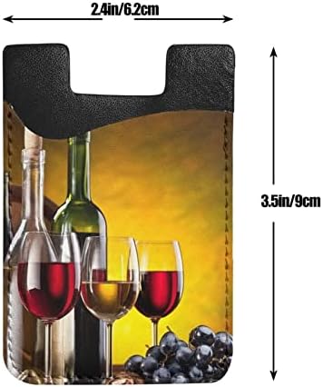 Грозје шишиња со вино и пијалок држач за мобилни телефони, кожен мобилен телефон за паста за мобилни телефони, држач за еластична картичка