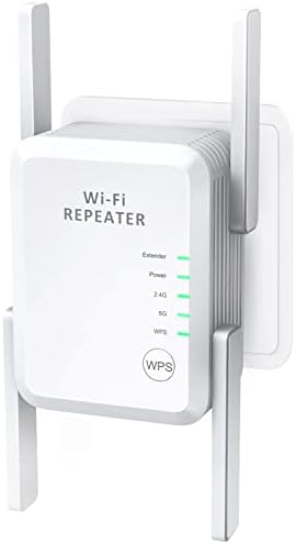 Extender на WiFi опсег - засилувач на сигнал од 1200Mbps - Покриеност со долг дострел до уреди до 6000 q.ft и 40 - Повторувач на безжичен