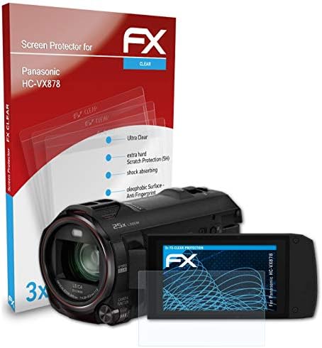 Филм за заштита на екранот Atfolix компатибилен со Panasonic HC-VX878 Заштитник на екранот, ултра-чист FX заштитен филм