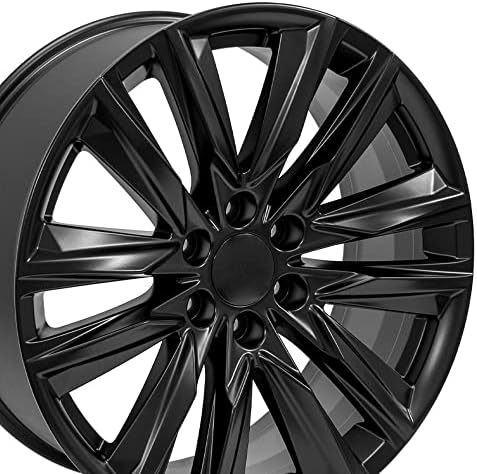 OE Wheels LLC 22 инчи бандажи одговара на Escalade Chevy Silverado Tahoe Sierra Yukon Ca91 22x9 Rim Satin Black Set