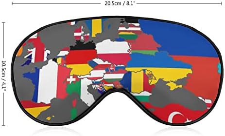 Знаме На Мапата На Европа &засилувач; Северна Африка Меки Маски За Очи Со Прилагодлив Ремен Лесен Удобен Превез За Спиење