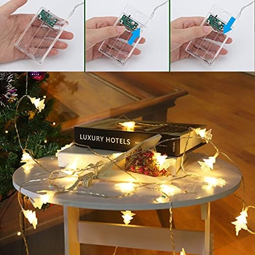 Божиќни светла на Каиледи, 40 LED самовили за новогодишни елки со батерија оперирани 2 режими, за затворено на отворено свадбени