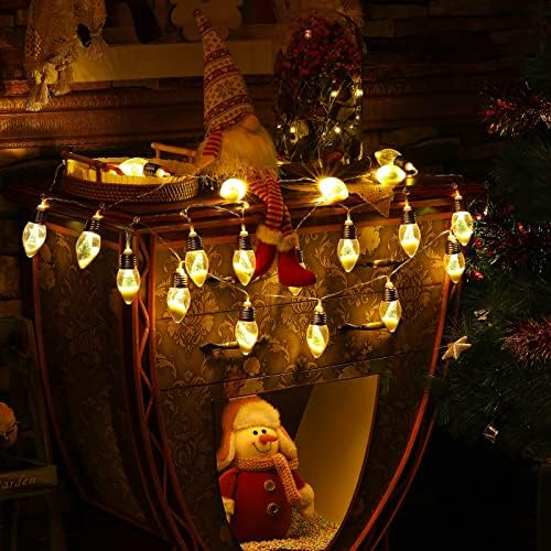 Бели божиќни светла жица светла, 20 LED Божиќни самовили кои сакаат шише топло бело стаклено тегла Светла батерија за украси