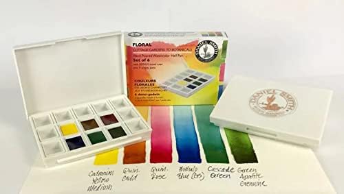 Даниел Смит 285650001 Цврста боја на акварел, дополнителна фино цветност, сет од 6 бои, половина тава, пластична кутија и 9 празни контејнери
