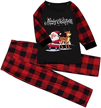Појавување на пижами за парови Божиќ со долг ракав со долги ракави, лабава удобна панталони декоративни сет за облека за спиење