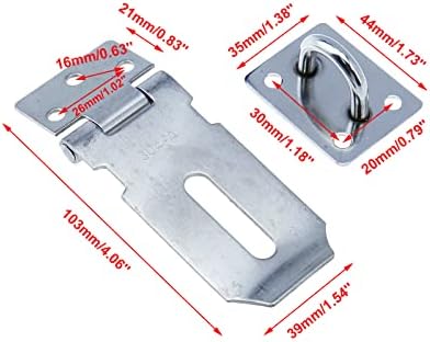 Ризбај 2 парчиња 3 инчи не'рѓосувачки челик против кражба на врата за заклучување на брави за безбедност на вратите