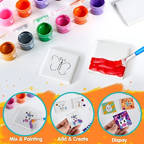 JOYIN 24 магнетни мини плочки уметнички комплет, креативност DIY боја, уметност и занаетчиство за деца, резерви за DIY за забави