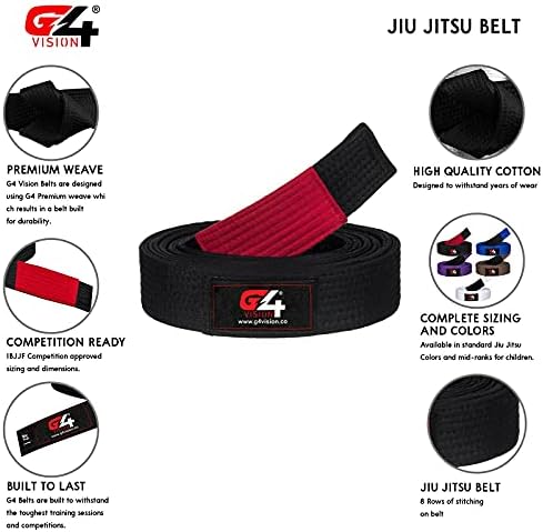 G4 Vision Jiu Jitsu Belt Bjj Belts Brazilian Adult A1 A2 A3 A4 црно кафеава виолетова сина бела бела боја