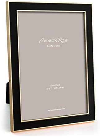Адисон Рос ограничена црна емајл и златна рамка, 5 x7 во кутија за подароци