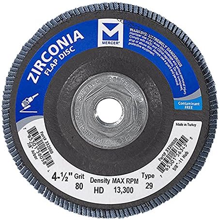 Mercer Industries 333H120 Circonia Flap Disc, висока густина, тип 29, 7 x 5/8 -11, Grit 120, 10 пакет