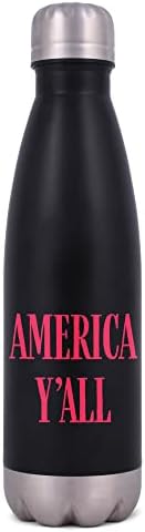 Еланзе Дизајнс Америка е 17 унца црно шише со вода од не'рѓосувачки челик