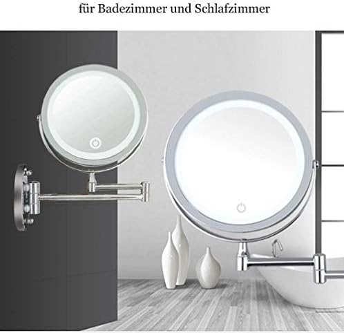 Огледало за бричење на бањата Едоса, монтиран од 7 инчи, огледало за шминка со LED светла и 5x зголемување на суета огледало 360 & deg; Бесплатна ротација што може да се про?