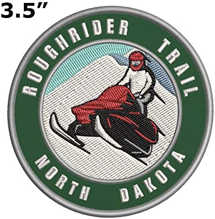 Roughrider Trail, Северна Дакота Снежна моторница везена премиум лепенка DIY железо или шиење декоративна значка амблем амблем за одмор сувенири за патувања
