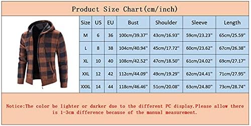 Менс големи и високи дуксери за машка зимска џемпер јакна со долг ракав плус кадифе густа качулка карирана 8 едноставна
