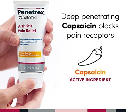 Крема за олеснување на болката за затоплување на пенетрекс - длабок навлезен капсаицин со Арника, витамин Б6 и МСМ - нанесувајте