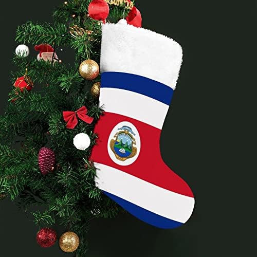Знамето на Костарика, персонализирано Божиќно порибување Божиќно камин семејна забава што виси украси