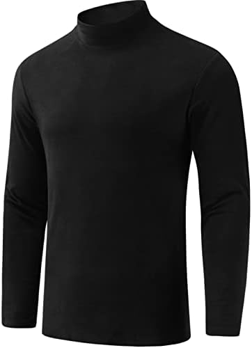 Xzhdd исмејувачки врат пуловер за мажи, 2021 еластична памучна тенок цврста боја на цврста боја V Компресија на вратот Основни врвови Топло подмолно вежбање салата фитн
