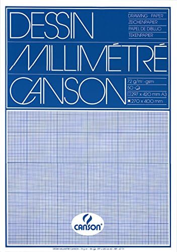 Canson A3 90 GSM кратка страна залепена подлога сина печатена милиметарска хартија за цртање