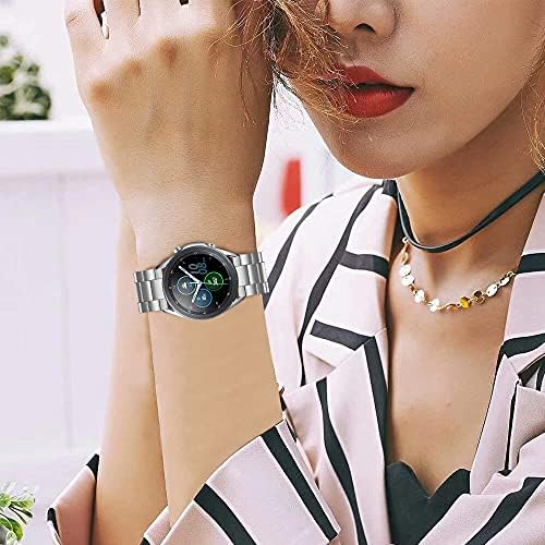 ОУОЈОЗИ Компатибилен Со Samsung Watch Band 46mm, Galaxy Watch 3 45mm Band - 22mm Часовник Бенд Нерѓосувачки Челик Метал Замена Мажи Жени Ремен