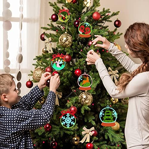 Вејлин 30 парчиња Божиќни Дрвени Орнаменти, БОЖИЌНИ ПАРЧИЊА ДРВО САМИ Со Дупка за Празнични Висечки Украси