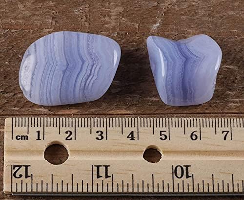 Колекција на УСПИК со сина чипка агат паднати камења - заоблени сини халцедони кристали -1pc