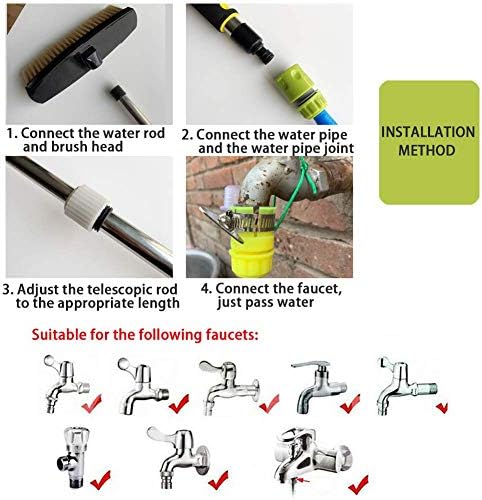 НЗДИ Четка За Миење Вода 1,4 Метри Телескопска, Четка За Чистење Автомобили, Комплет За Чистење Прозорци, Столб За Напојување Со