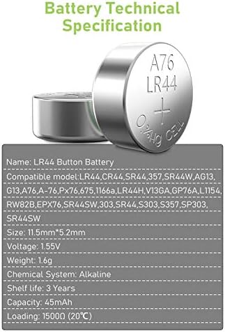 POWEROWL 24 x LR44 Батерии, ВИСОК Капацитет AG13 357 303 SR44 L1154F A76 Премиум Алкална Батерија 1.5 V Копче Монета Ќелија Батерии