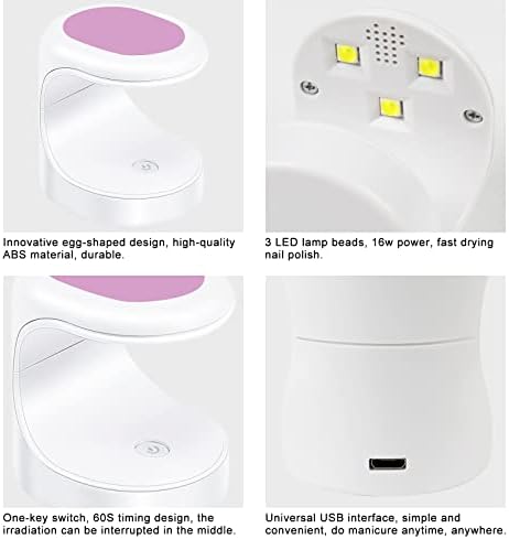 Мини LED ламба за нокти УВ ламба за гел нокти за брзо суво нокти, преносен УСБ-фен за нокти за дизајни за уметност во салон за нокти