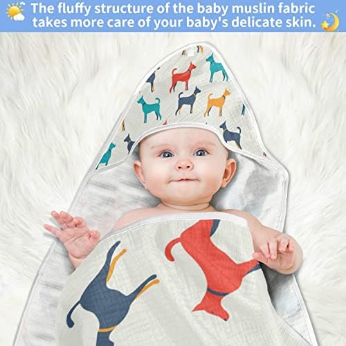 Ксигуа куче бебе бања, симпатична ултра мека апсорбирана качулка, новороденче, новороденче и дете, 35 x 35 инчи
