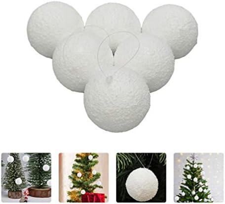 Nuobesty бела декора занаетчиски топки за пена Божиќ висечки украс за пена за украсување на новогодишни елки 6см Божиќен декор